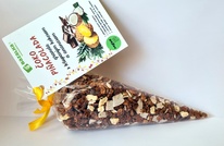 VEGAN granola Čoko piňacolada s kokosem a ananasem 90 g Bazalka PREMIUM